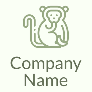 Monkey logo on a Ivory background - Animales & Animales de compañía