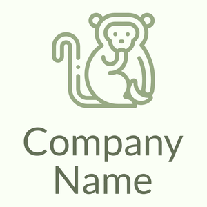 Monkey logo on a Ivory background - Animali & Cuccioli