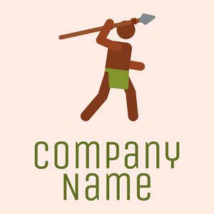 Caveman logo on a shell background - Sports