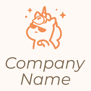 Unicorn logo on a Seashell background - Abstrait