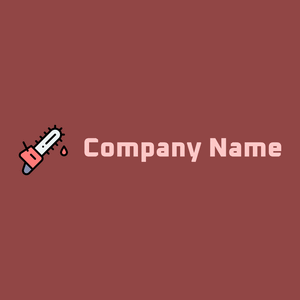 Chainsaw logo on a  brown background - Bau & Werkzeuge
