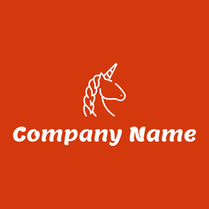 Unicorn logo on a Harley Davidson Orange background - Abstracto
