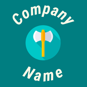 Axe logo on a Teal background - Bouw & Gereedschap