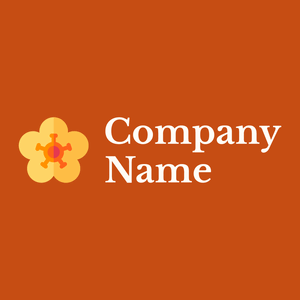 Dandelion logo on Orange background - Floral