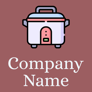 Rice cooker logo on a Dark Chestnut background - Alimentos & Bebidas