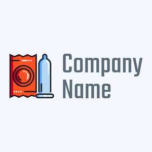 Condom logo on a Alice Blue background - Medizin & Pharmazeutik