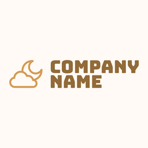 Cloudy night logo on a Seashell background - Abstracto