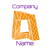 Logo de forma geométrica naranja - Arquitectura Logotipo