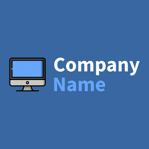 Desktop logo on a Lochmara background - Computadora