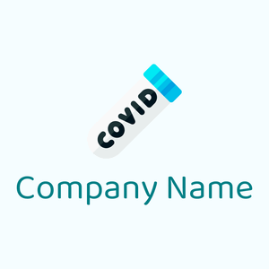 Test tube logo on a Azure background - Medical & Farmacia