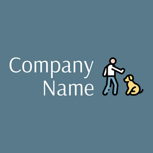 Dog training logo on a Kashmir Blue background - Animales & Animales de compañía