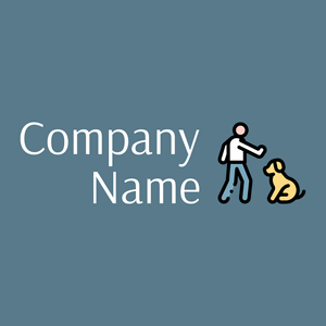 Dog training logo on a Kashmir Blue background - Animais e Pets