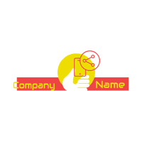 Logotipo tecnológico rojo y amarillo - Comunicaciones Logotipo