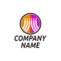 Logo abstracto naranja y morado - Tecnología Logotipo