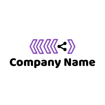 Logo flechas abstractas con icono para compartir - Comunicaciones Logotipo