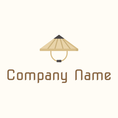 Bamboo hat logo on a Floral White background - Floral