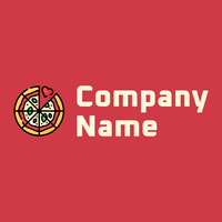 Pizza logo on a Mahogany background - Comida & Bebida
