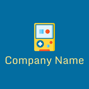 Retro game logo on a Cerulean background - Abstrait