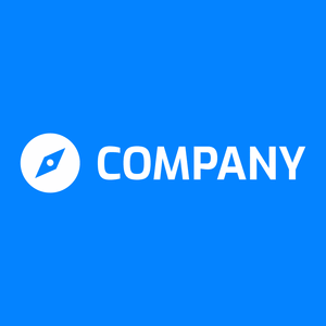 White compass logo on a blue background - Communications