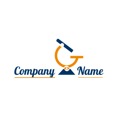 Blue and orange microscope logo - Entreprise & Consultant