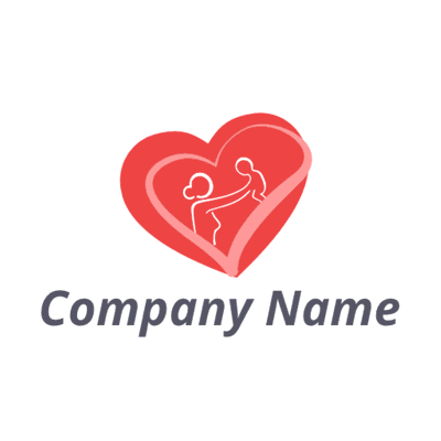 Logotipo corazón rojo madre e hijo - Comunidad & Sin fines de lucro Logotipo