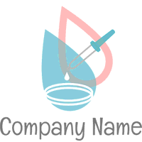 Logotipo cuentagotas rojo y azul - Medical & Farmacia Logotipo