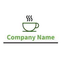 Logo verde con taza de café - Alimentos & Bebidas Logotipo