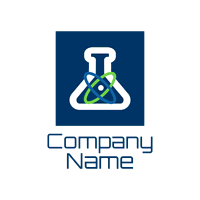 Logotipo de química y matraz - Tecnología Logotipo