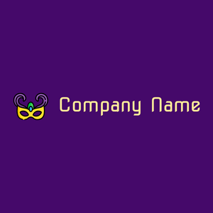 Carnival mask logo on a Persian Indigo background - Entretenimento & Artes