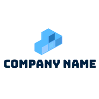 Logo de cubos azules - Tecnología Logotipo