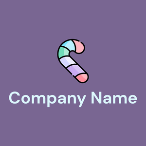 Candy cane logo on a purple background - Niños & Guardería