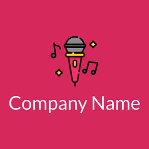 Microphone logo on a Cerise background - Arte & Entretenimiento