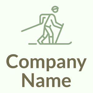 Skier logo on a Honeydew background - Einzelhandel