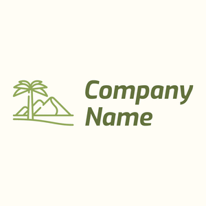 Green Outlined Oasis logo on a Floral White background - Travel & Hotel