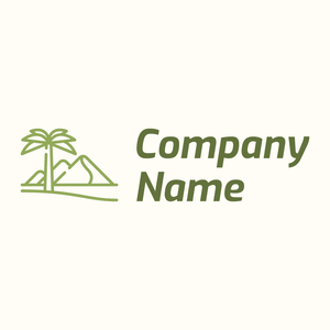 Green Outlined Oasis logo on a Floral White background - Voyage & Hotel