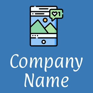 Social media logo on a Curious Blue background - Abstrato