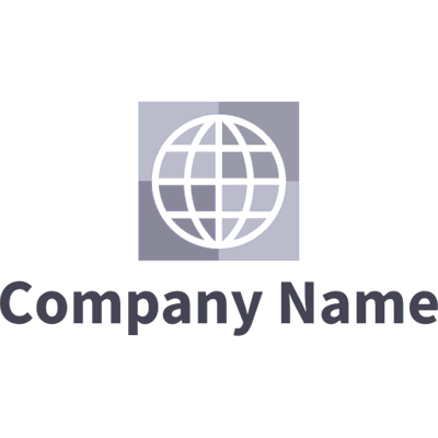 Business logo with globe on grey background - Web