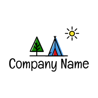 Logotipo camping soleado - Viajes & Hoteles Logotipo