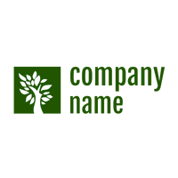 Logotipo de árbol en cuadrado verde - Medio ambiente & Ecología Logotipo