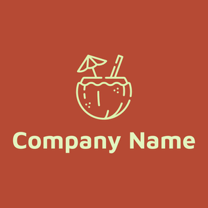 Coconut drink logo on a Grenadier background - Ecologia & Ambiente
