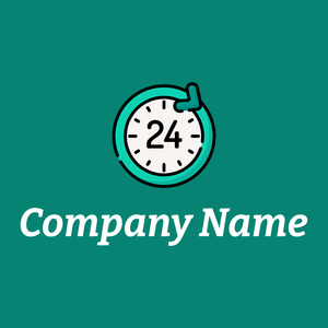 24 hours logo on a Pine Green background - Abstrato