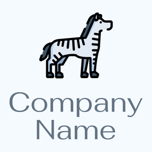 Standing Zebra logo on a Alice Blue background - Tiere & Haustiere