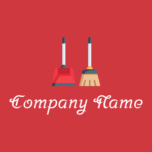 Dustpan logo on a Red background - Cleaning & Maintenance