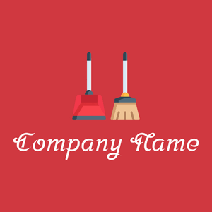 Dustpan logo on a Red background - Pulizia & Manutenzione