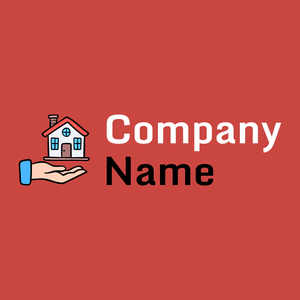 Hand logo on a Dark Coral background - Immobilien & Hypotheken