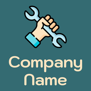 Outlined Wrench on a Blumine background - Automóveis & Veículos