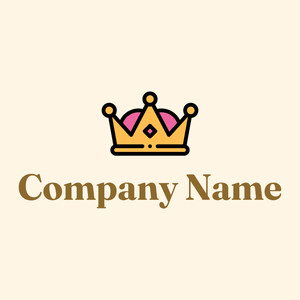 Pink Crown on a Floral White background - Abstrait