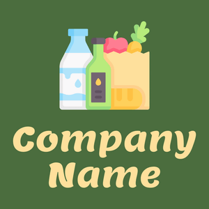 Grocery logo on a Fern Green background - Alimentos & Bebidas