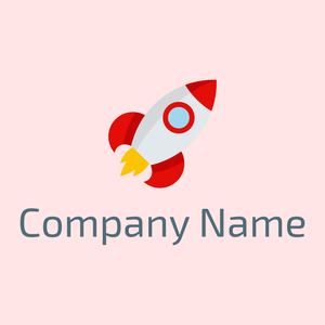 Rocket logo on a Misty Rose background - Abstracto