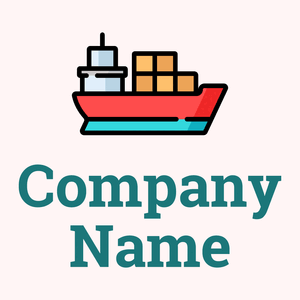 Cargo ship logo on a Snow background - Abstrait